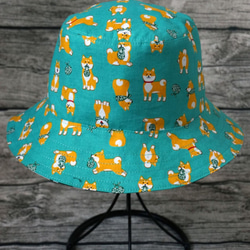 雙面用柴犬併便當布圖案漁夫帽 (Reversible Hat) 第2張的照片