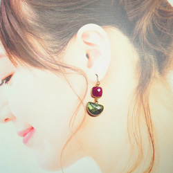 【k14gf】 sapphire × labradroite earrings　成功をもたらすサファイアとラブラドライト 6枚目の画像