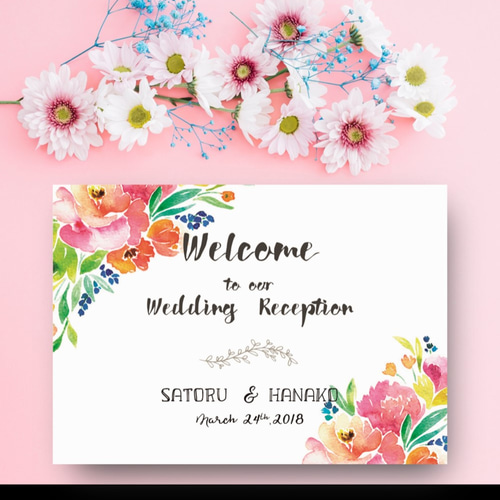 パネルウェルカムボード(横向き) *pinks* ウェルカムボード oko