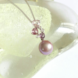 Pink pearl, diamond, multi colour sapphire 18k white gold 第1張的照片