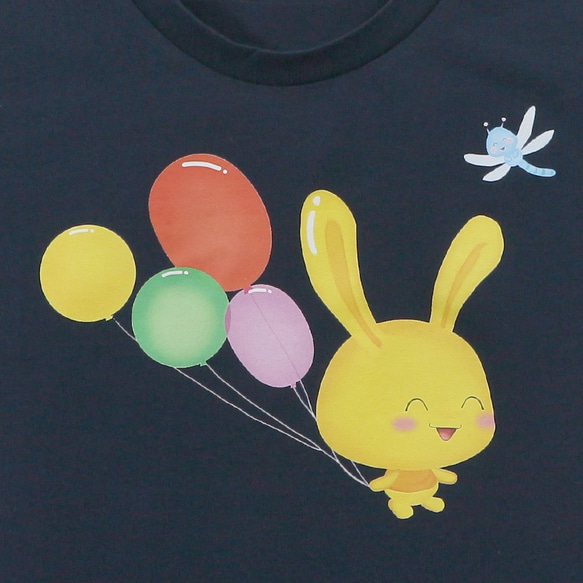 法國著名插畫家系列---彩色氣球圓領T桖--40支精梳棉觸感柔軟細緻--採用無毒環保墨材 第3張的照片