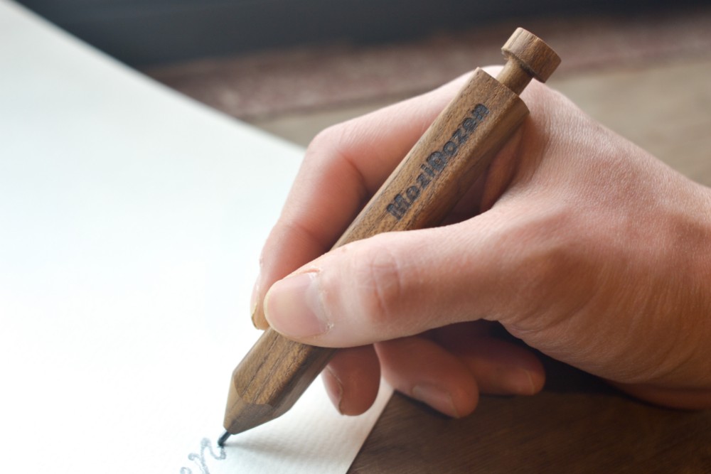 自動鉛筆柚木2.0MM 親手製作木製品免費手工刻字筆・書寫用具MoziDozen