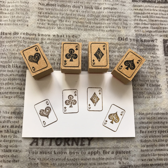 ❤～♧トランプ＊小♢～♤スタンプ 4点セット スタンプ はんこ はんこ