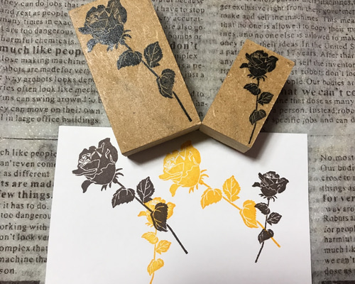 ❁❀✿✾～薔薇の花 大＆小 2点セット～❁❀✿✾スタンプ はんこ