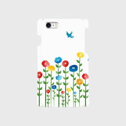 嬉しい報せ★花と鳥、カラフル・水彩な北欧スマホケース　iPhone/Xperia/Galaxy/ARROWS/AQUOS 4枚目の画像