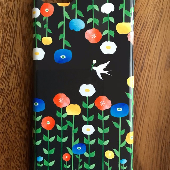花々の沈黙★夜の花と鳥カラフル★花柄な北欧スマホケース　iPhone/Xperia/Galaxy/ARROWSなど 3枚目の画像