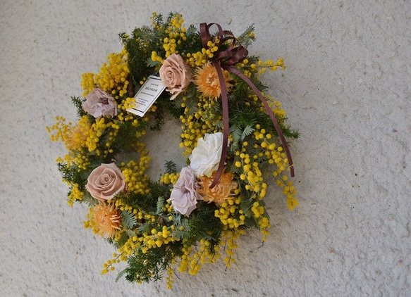 バラとミモザのwreath 7枚目の画像