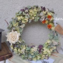 dry紫陽花ドレスwreath 1枚目の画像