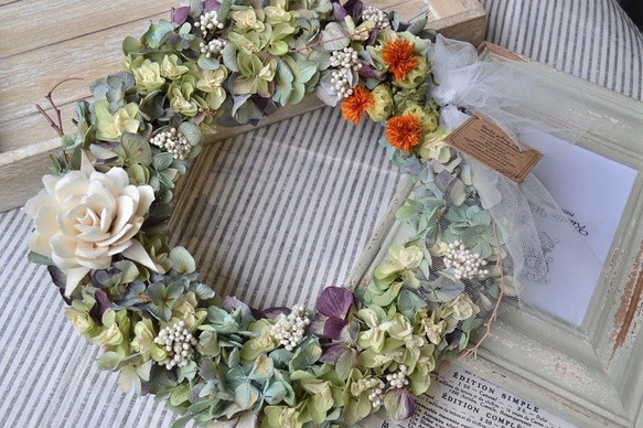 dry紫陽花ドレスwreath 5枚目の画像