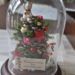 ガラスドーム＊猫とクリスマスツリー 5枚目の画像