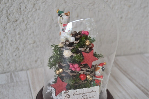 ガラスドーム＊猫とクリスマスツリー 9枚目の画像