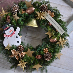 スノーマンと星屑wreath 3枚目の画像