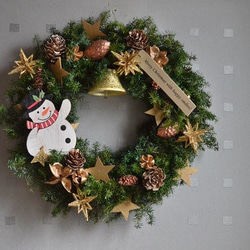 スノーマンと星屑wreath 4枚目の画像