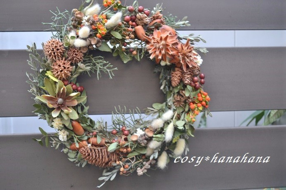 秋の森＊実物wreath 1枚目の画像