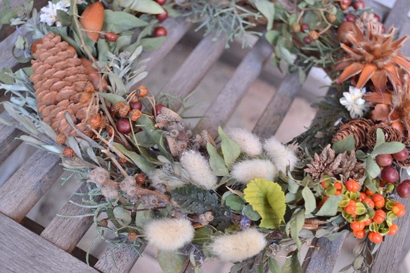 秋の森＊実物wreath 3枚目の画像