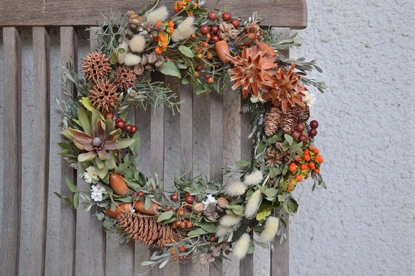 秋の森＊実物wreath 5枚目の画像