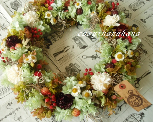 アン&アンディのクリスマスリース♡ 赤毛のアンのリース アートフラワー cosy 通販 161392｜Creema(クリーマ)