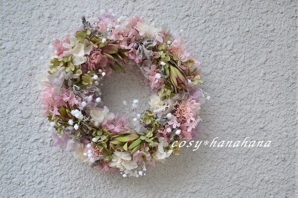 リューカとかすみ草wreath 1枚目の画像