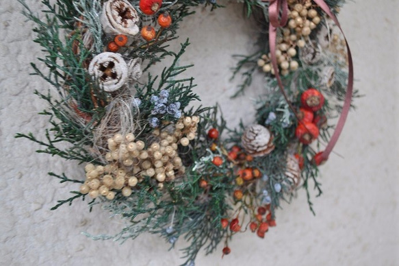 寒空の冬の実wreath 4枚目の画像