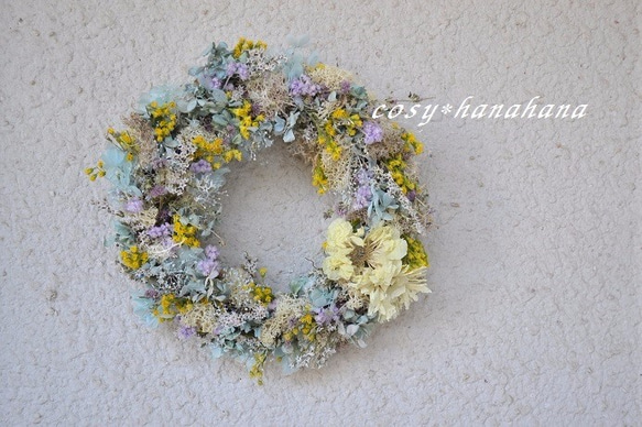 小花のパステルwreath 1枚目の画像