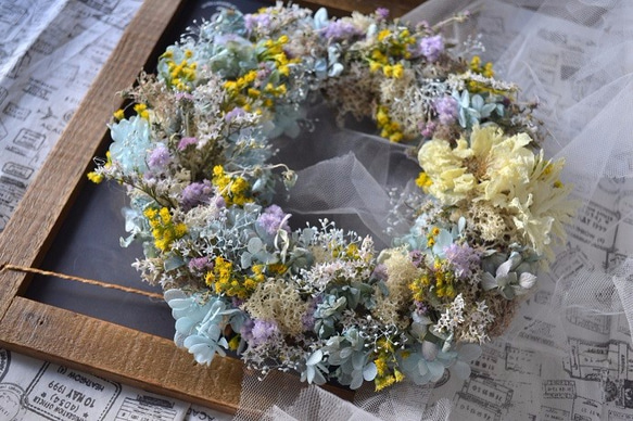 小花のパステルwreath 2枚目の画像