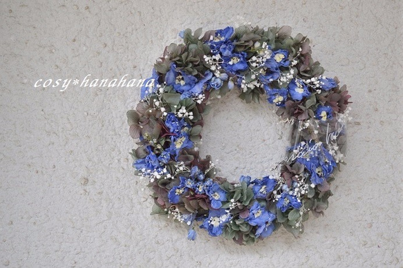 デルフィニュームの星屑wreath リース cosy 通販｜Creema(クリーマ 