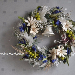 ホワイトブルーのベルwreath 1枚目の画像