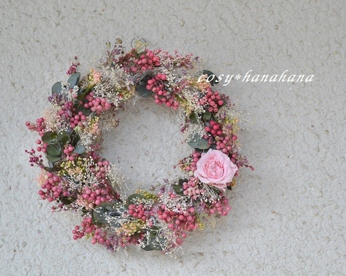 花舞ピンクwreath リース cosy 通販 5408822｜Creema(クリーマ)