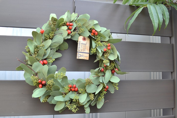 ポポラスと鈴バラのシンプルドライwreath 5枚目の画像