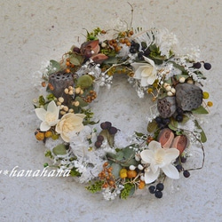 冬の花ホワイトwreath 1枚目の画像