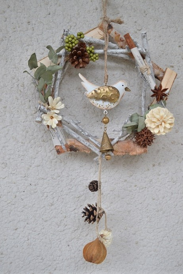 小鳥のナチュラル枝wreath 5枚目の画像