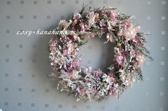 桜ピンクの春便りwreath 1枚目の画像