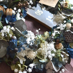 [母親節2019年]陰霾草和繡球花的古董花圈 第6張的照片