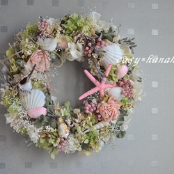 シェルと小花のふんわりwreath 1枚目の画像