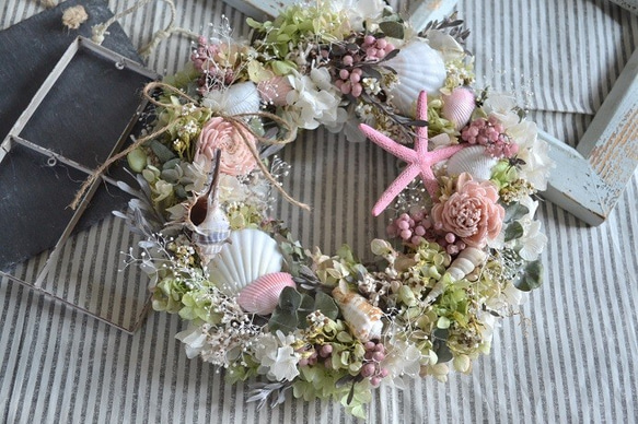 シェルと小花のふんわりwreath 2枚目の画像