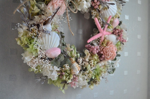 シェルと小花のふんわりwreath 5枚目の画像