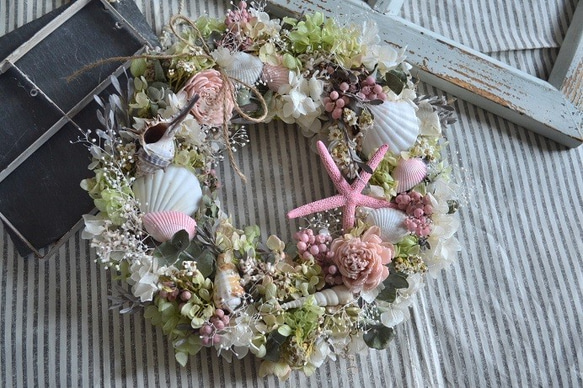 シェルと小花のふんわりwreath 6枚目の画像