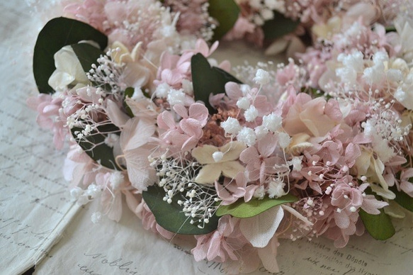 かすみ草の花開きwreath 3枚目の画像