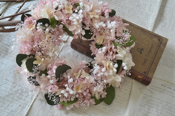 かすみ草の花開きwreath 5枚目の画像