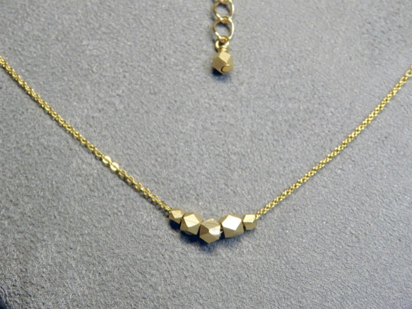 Brass cut beads necklace ＊マット＊ 4枚目の画像