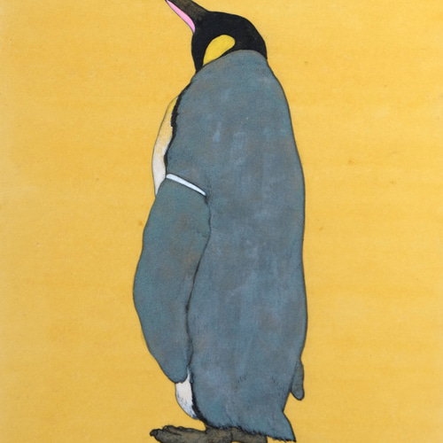 世界の 絵画：ANNA．K 絵画 - 赤黒い ペンギンと海 絵画 - 絵画