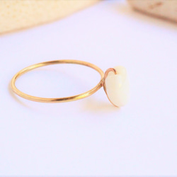 ぷちっと♡シンプル　白蝶貝　Ring　14KGF or Silver　 3枚目の画像