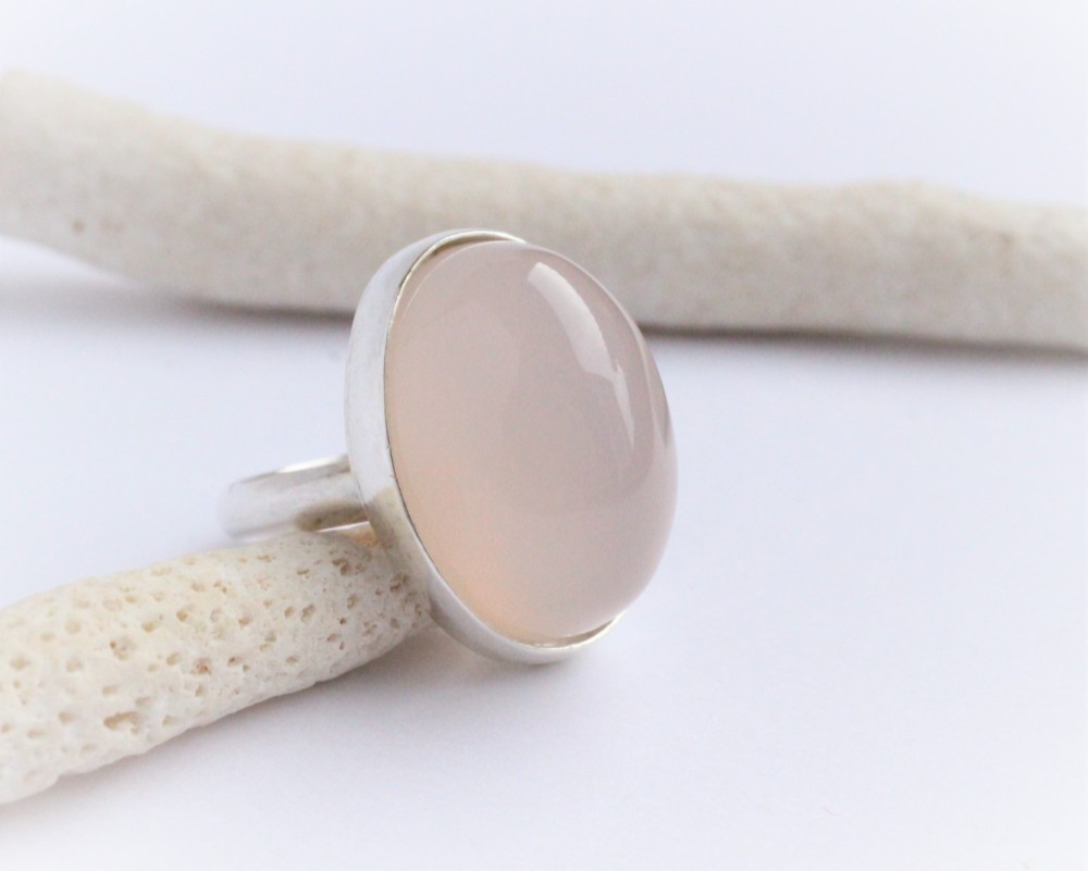 天然色 ブルー カルセドニー　Silver　Ring