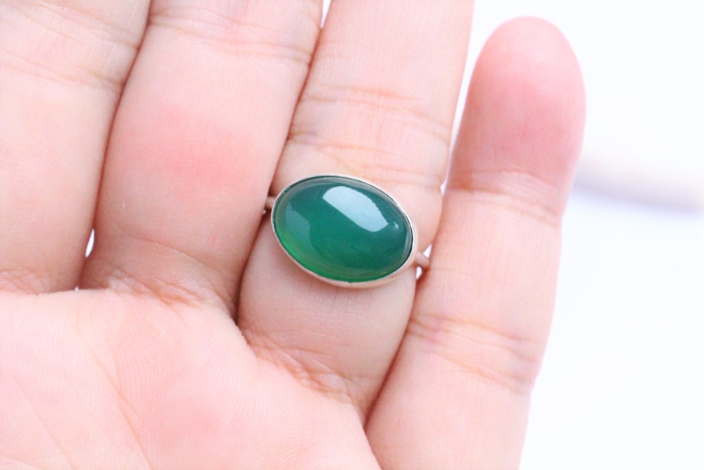 グリーン オニキス　Silver　Ring 2