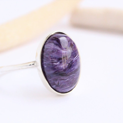 世界三大ヒーリングストーン チャロアイト Silver Ring 2 指輪・リング 