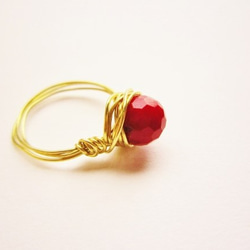 紅サンゴ　Wire　Ring 1枚目の画像