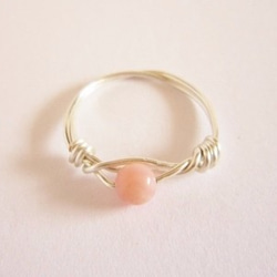 Pink オパール　Wire　Ring　2 2枚目の画像