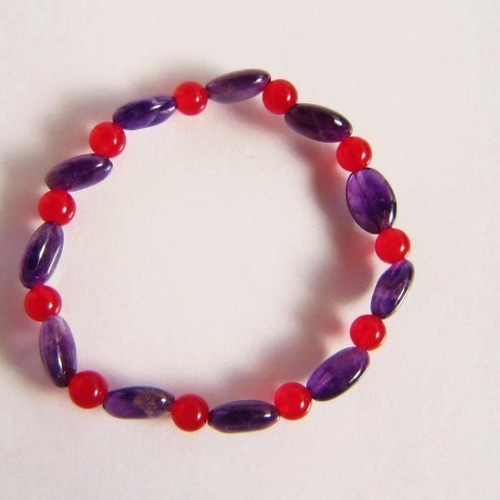 赤と紫のブレスレット ブレスレット Rainbow Stone 通販 3211358