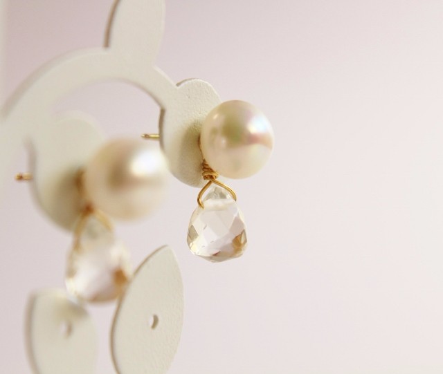 4ＷＡＹ マカロンPearl+ Monotone　ピアス　14KGF