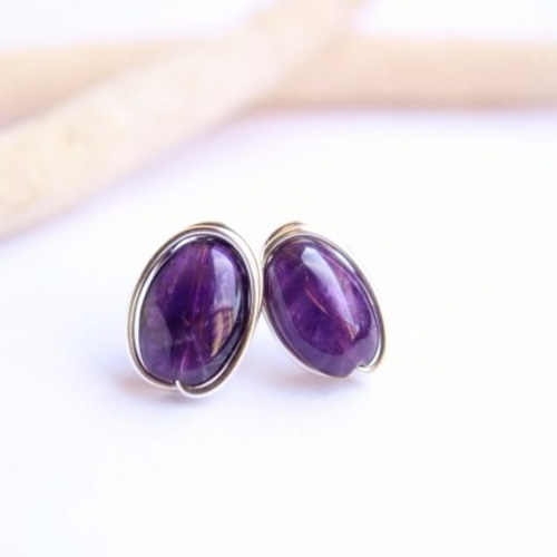 アメジスト宝石のオーバル型ピアス 楽天市場】＼ポイント15倍！25日
